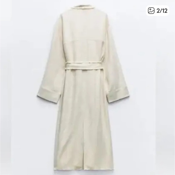 NWOT Zara Linen Trench XS-S - Picture 2 of 10